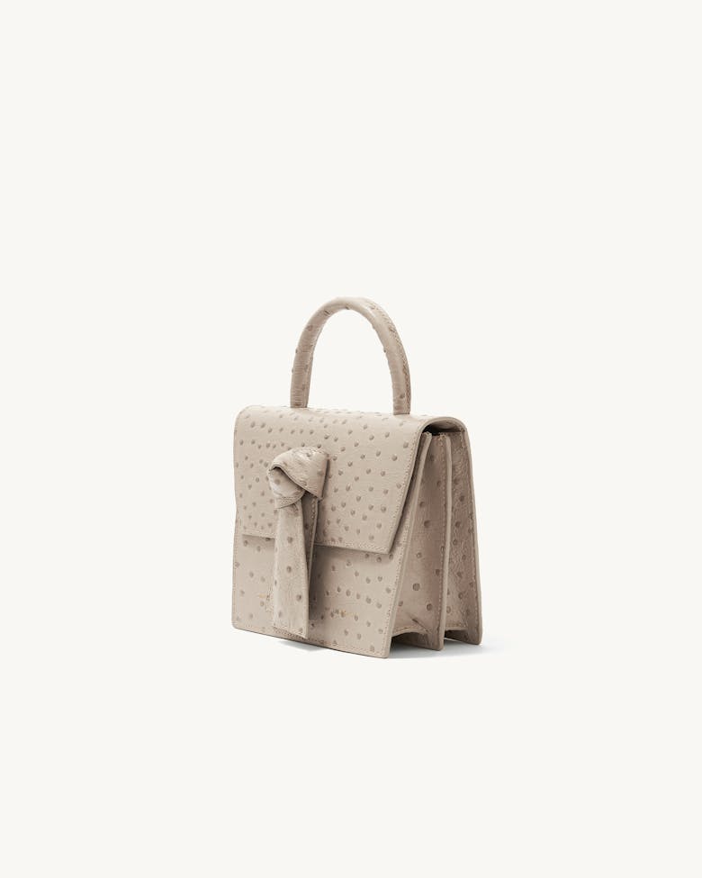 Box Knot Bag “beige ostrich”