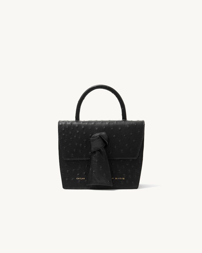 Box Knot Bag “black ostrich”