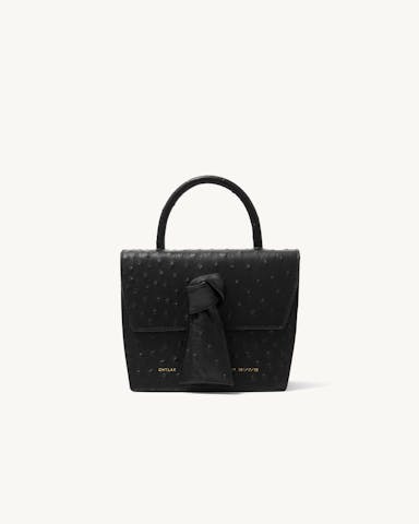 Box Knot Bag “black ostrich”
