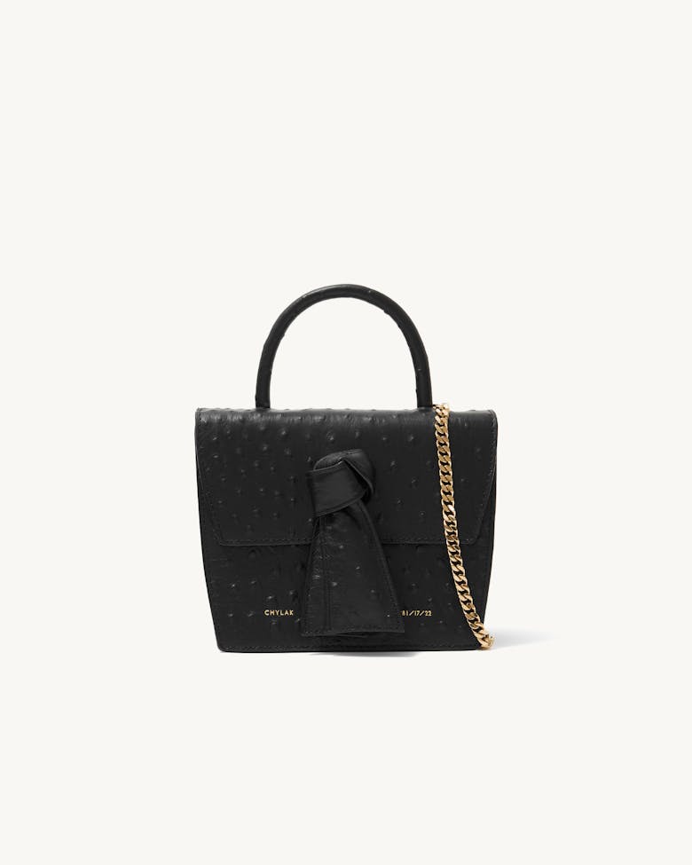 Box Knot Bag “black ostrich”
