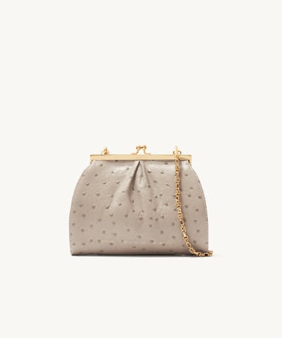 Small “Vintage” Bag “beige ostrich”