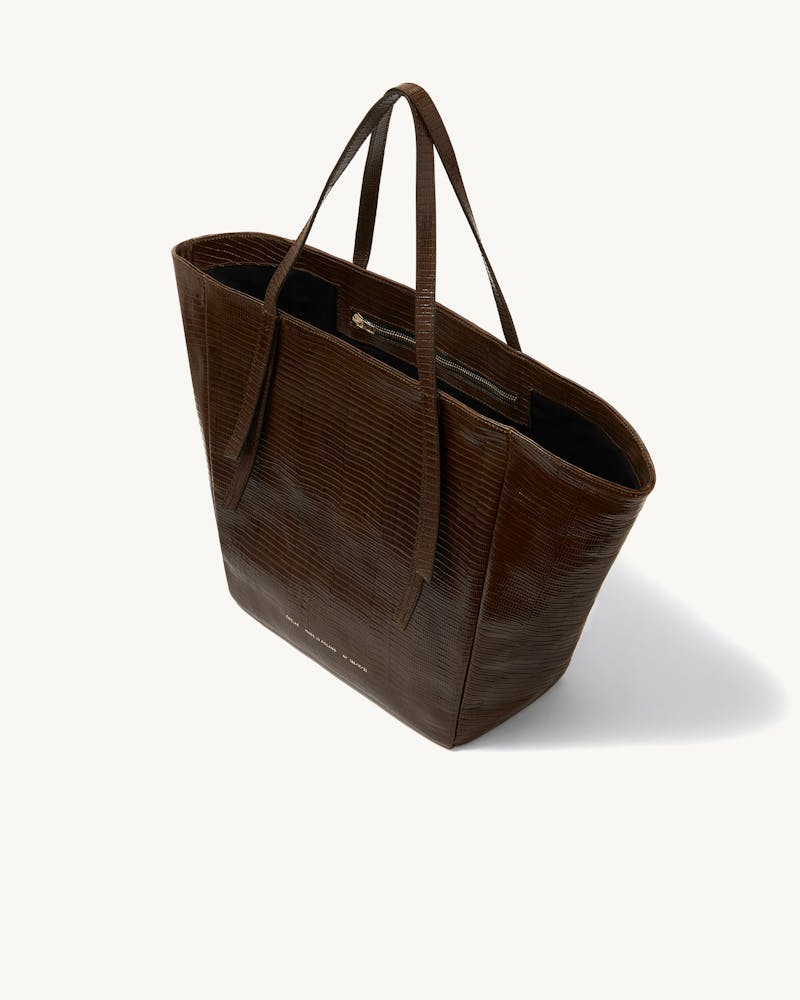 Tie Tote Bag tobacco Lizard Chylak tie-tote-bag-tobacco-lizard-chylak