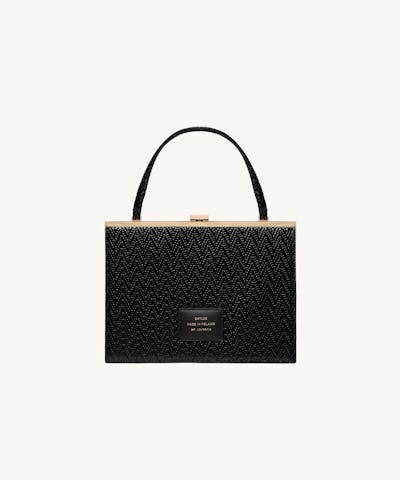 “Vintage” Clasp Bag “black woven leather”