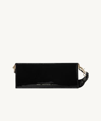 Wide Shoulder Bag “black patent leather”