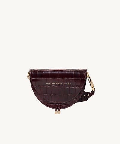 Saddle Bag “glossy burgundy crocodile”