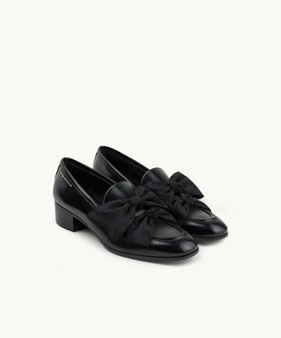 Bow Loafers “glossy black”