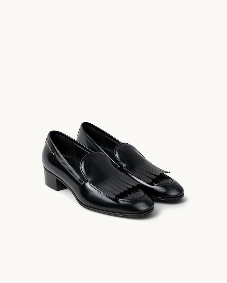 Fringe Loafers “glossy black”