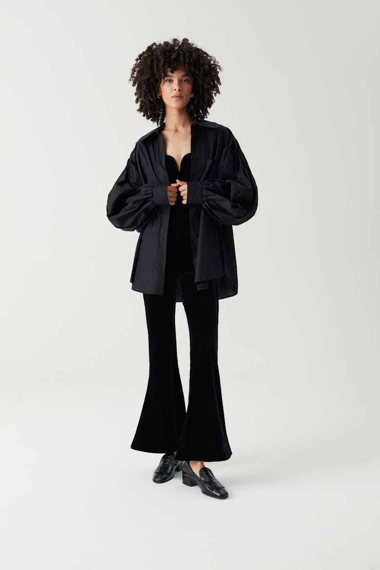 Fringe Loafers “glossy black crocodile”