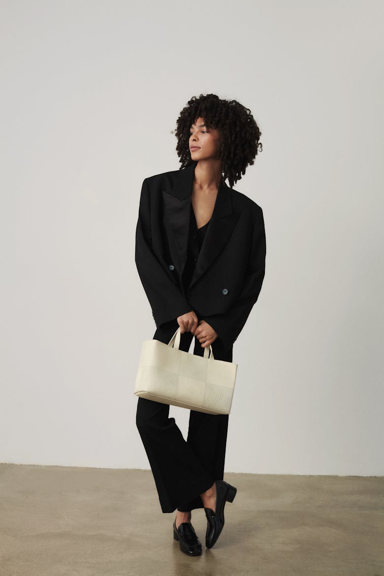 Big Patchwork Tote Bag Cream