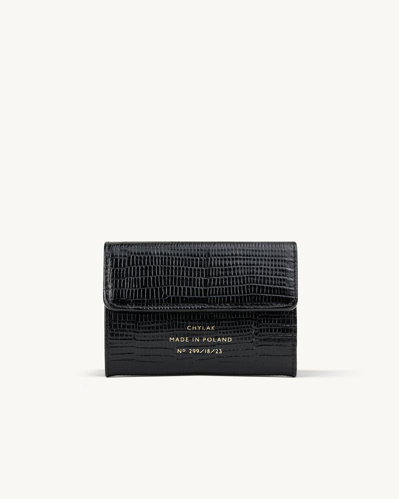 Double Flap Wallet “black lizard” #1