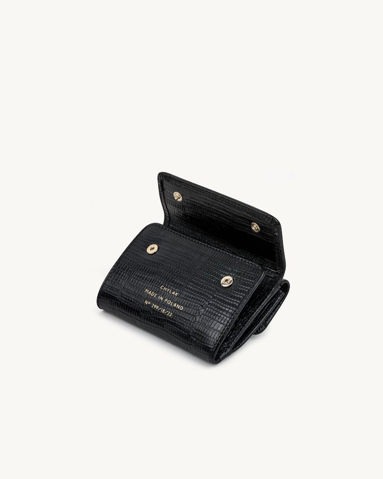 Double Flap Wallet “black lizard”