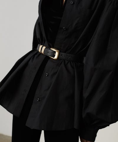 Gold Loop Belt “black lizard”