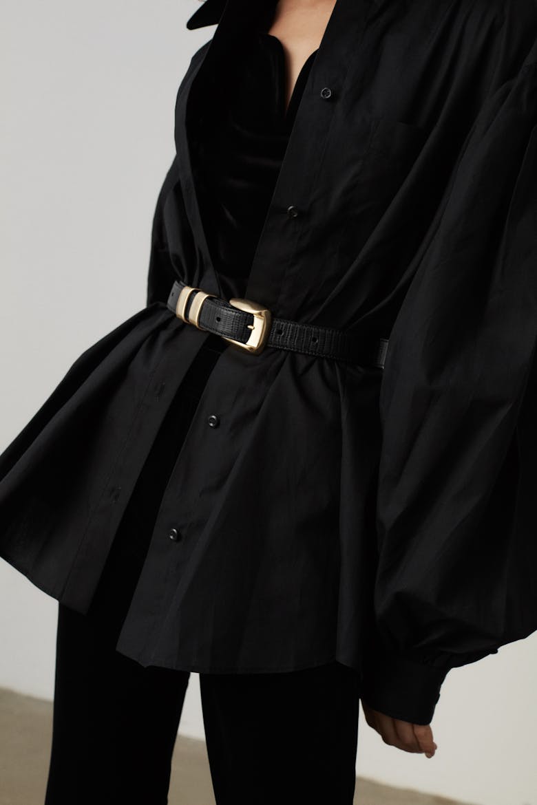Gold Loop Belt “black lizard”