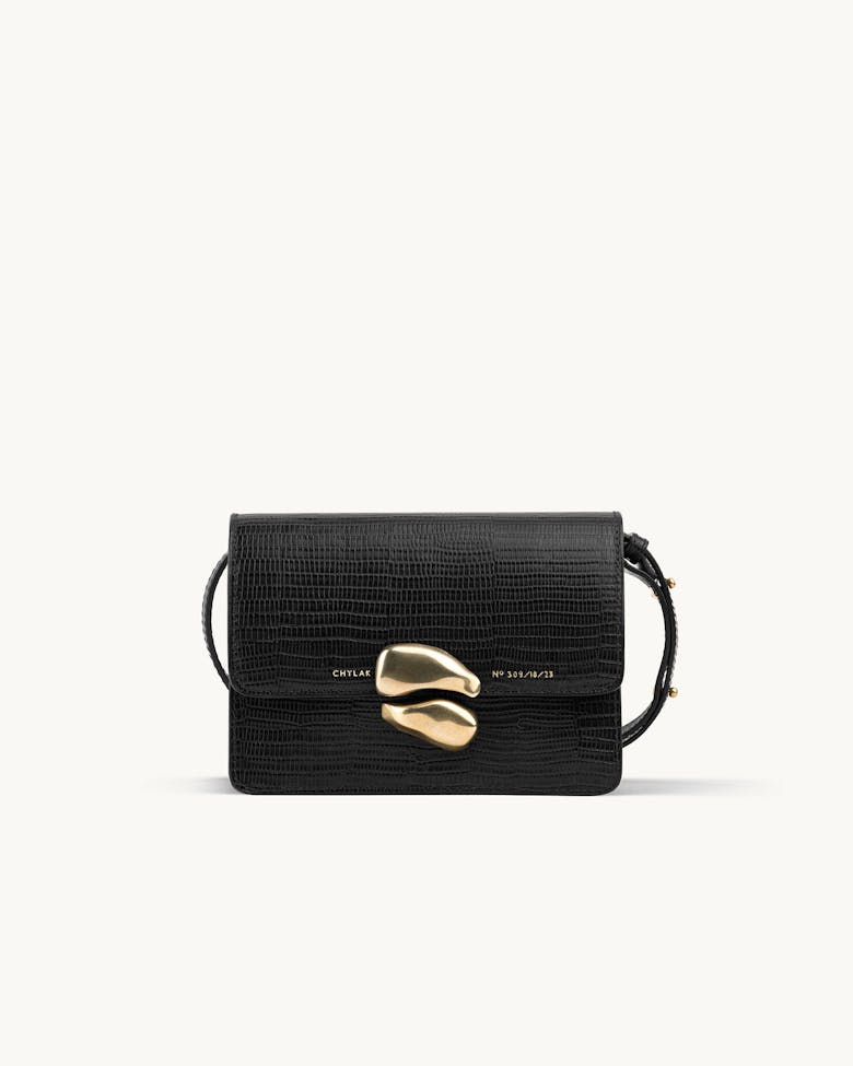 Mini Belt Bag with Sculptural Seal “black lizard”
