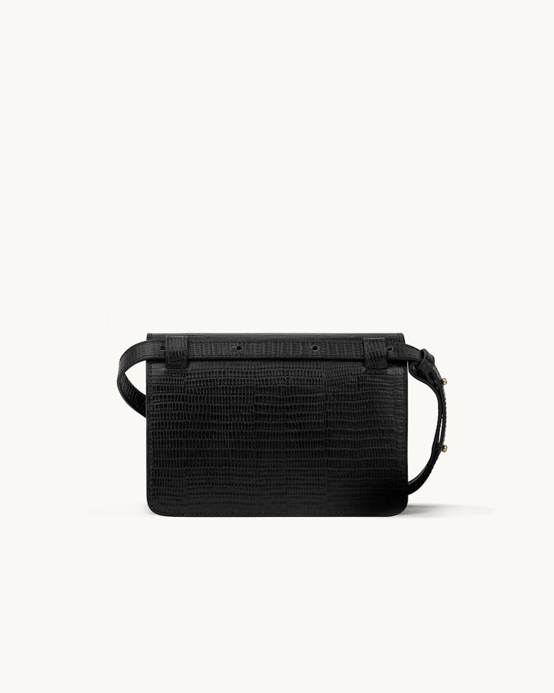 Mini Belt Bag with Sculptural Seal “black lizard”