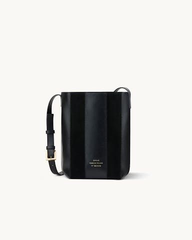 Patchwork Bucket Bag “black suede”