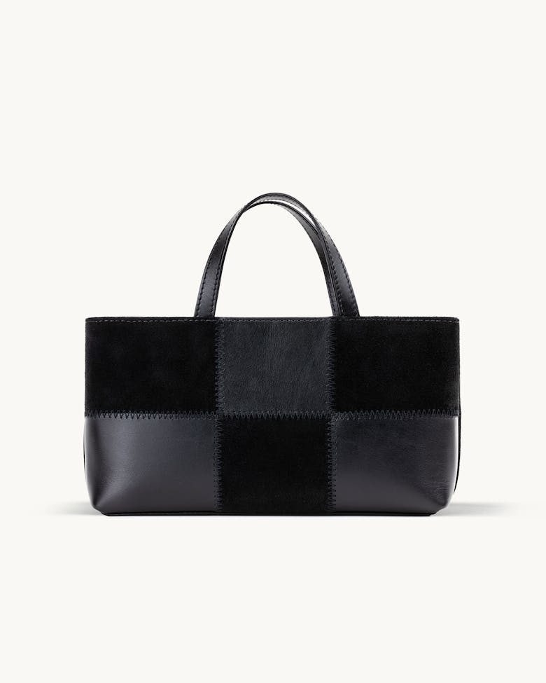 Big Patchwork Tote Bag “black suede”