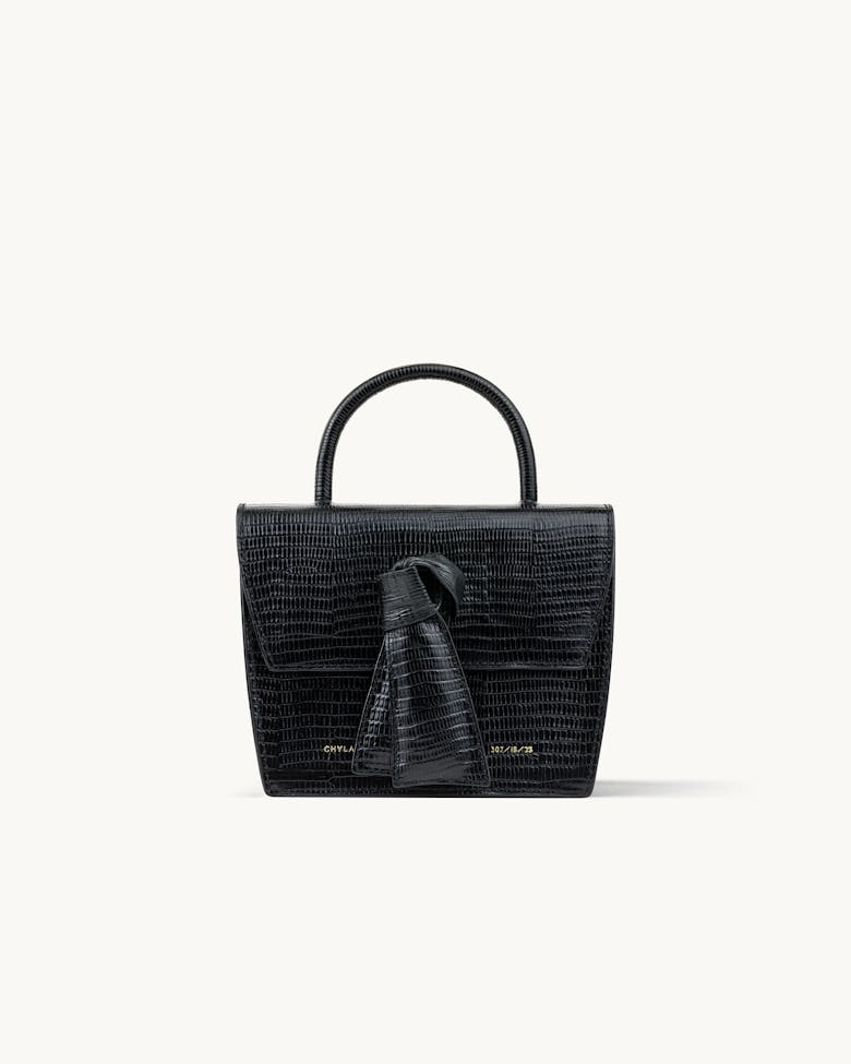 Box Knot Bag “black lizard”