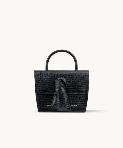 Box Knot Bag “black lizard”