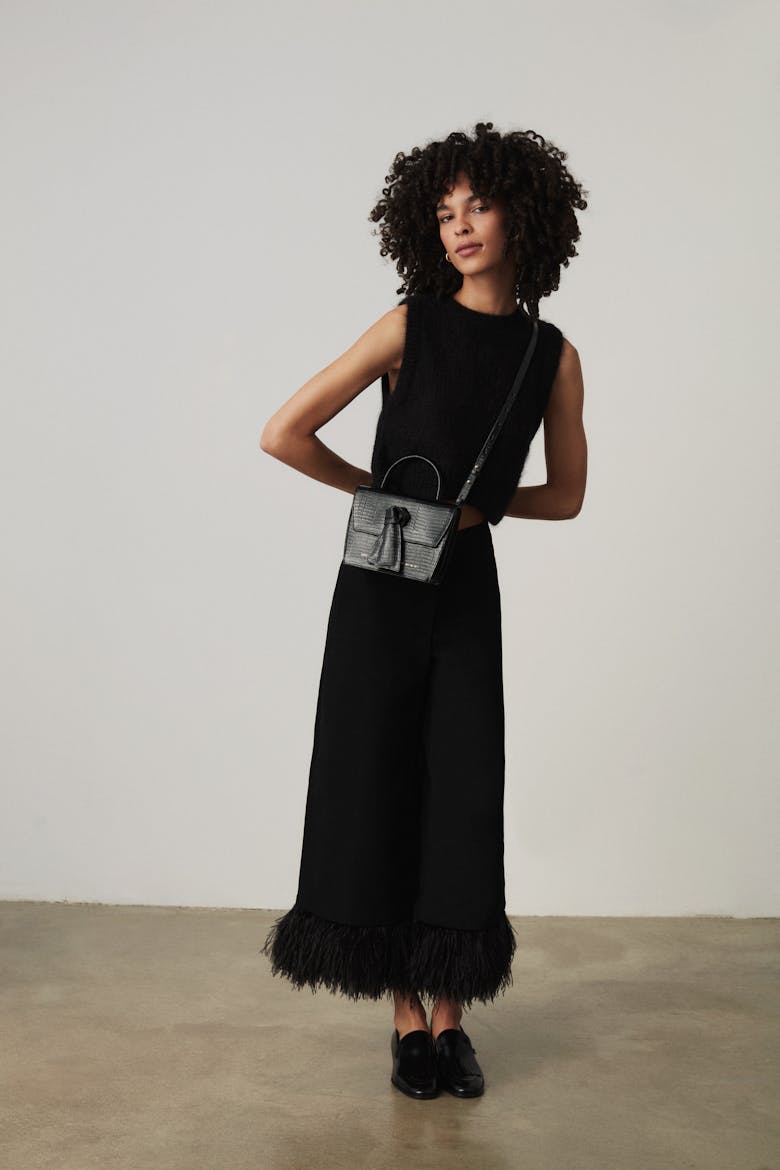 Box Knot Bag “black lizard”