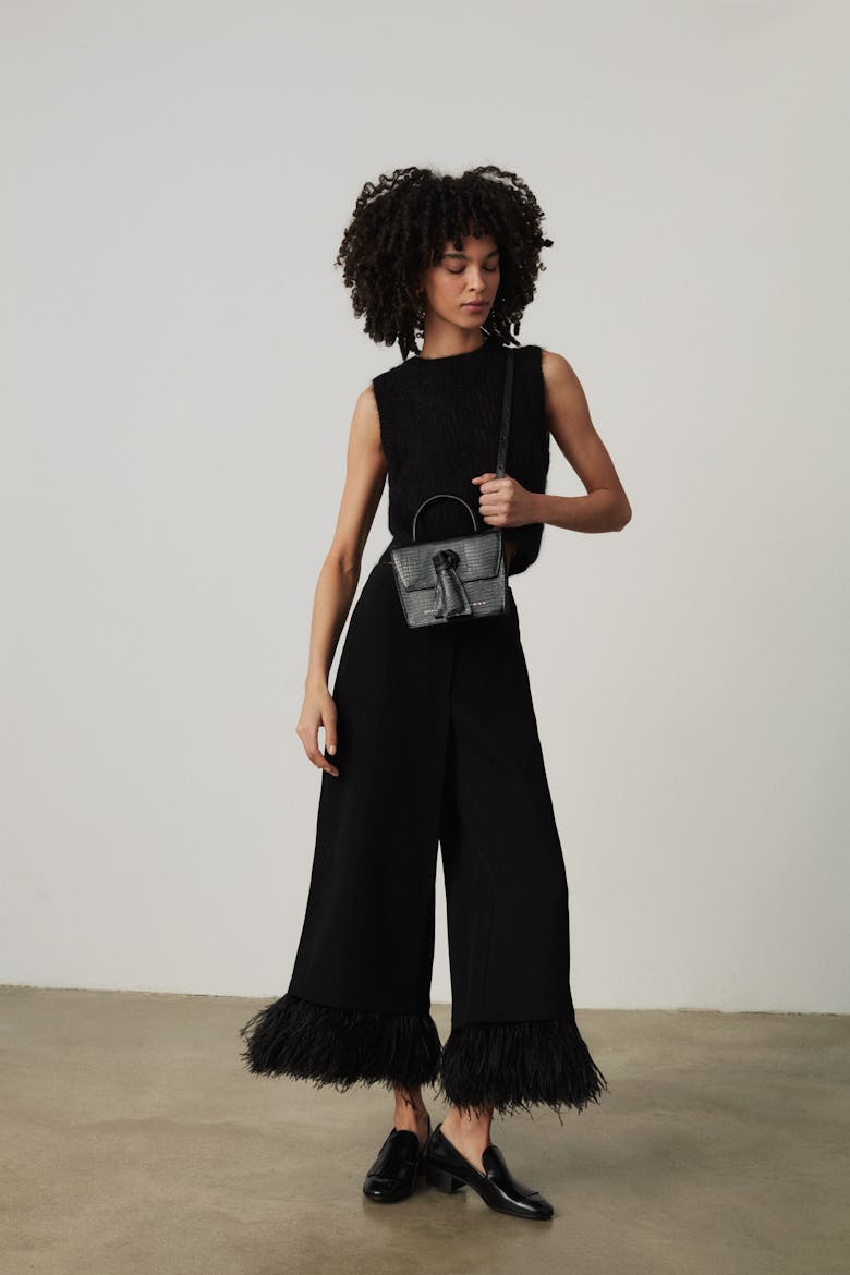 Box Knot Bag “black lizard”