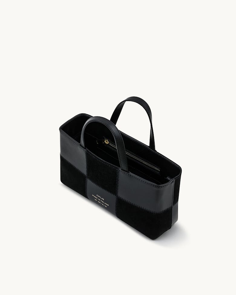 Small Patchwork Tote Bag “black suede”