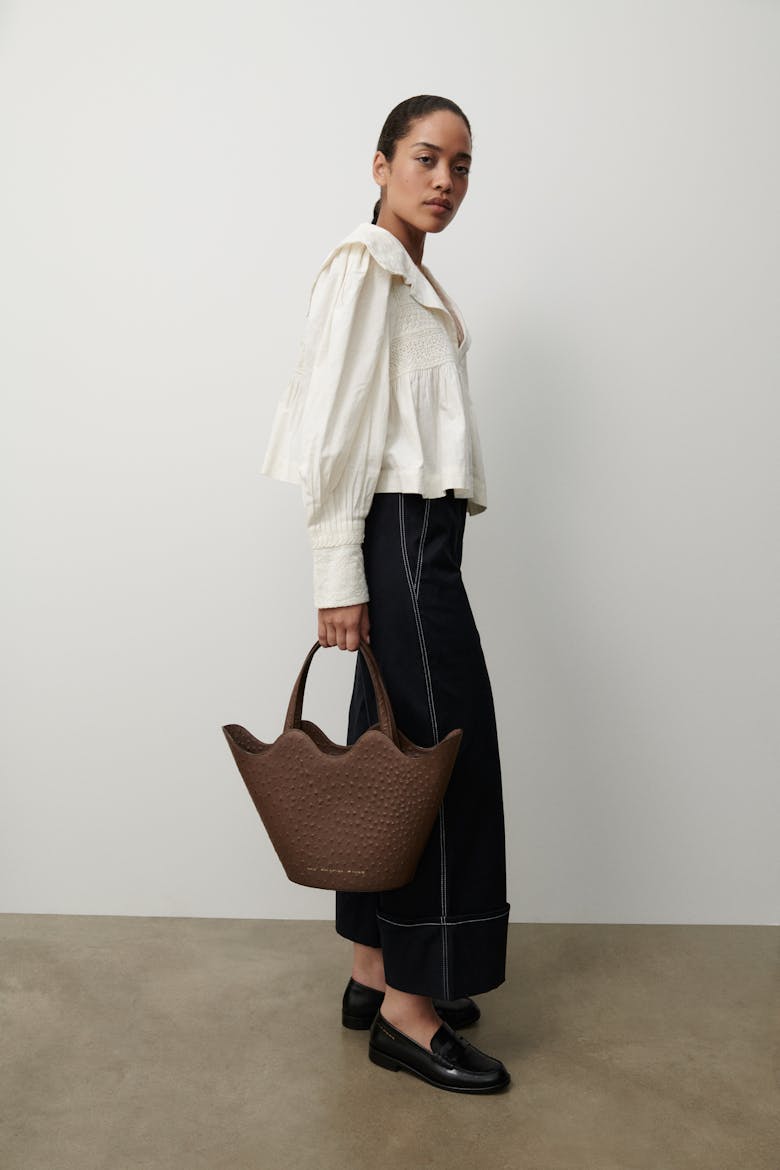 Big Wave Bag “brown ostrich”