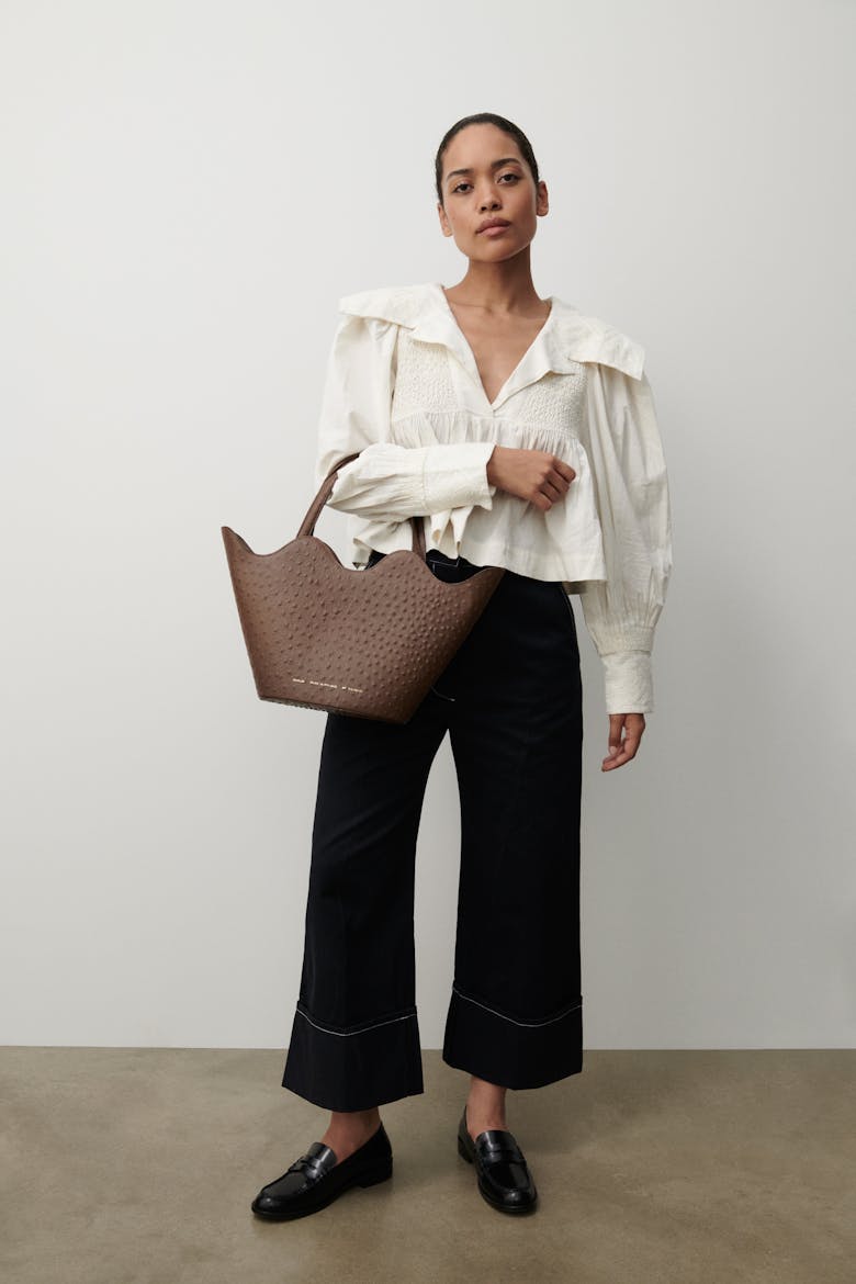 Big Wave Bag “brown ostrich”