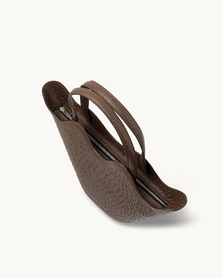 Big Wave Bag “brown ostrich”