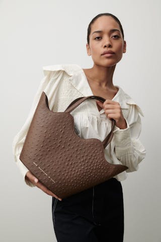 Big Wave Bag “brown ostrich”