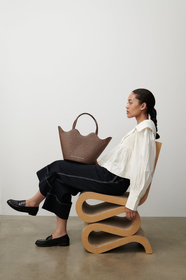 Big Wave Bag “brown ostrich”