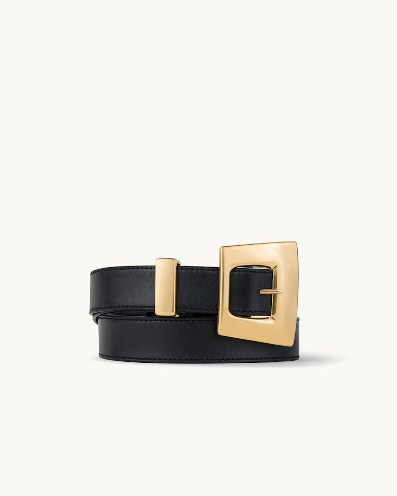 Geometric Buckle Belt Black