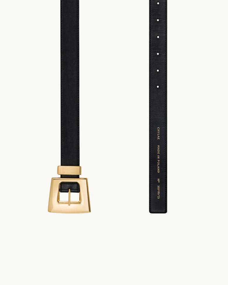 Geometric Buckle Belt Black