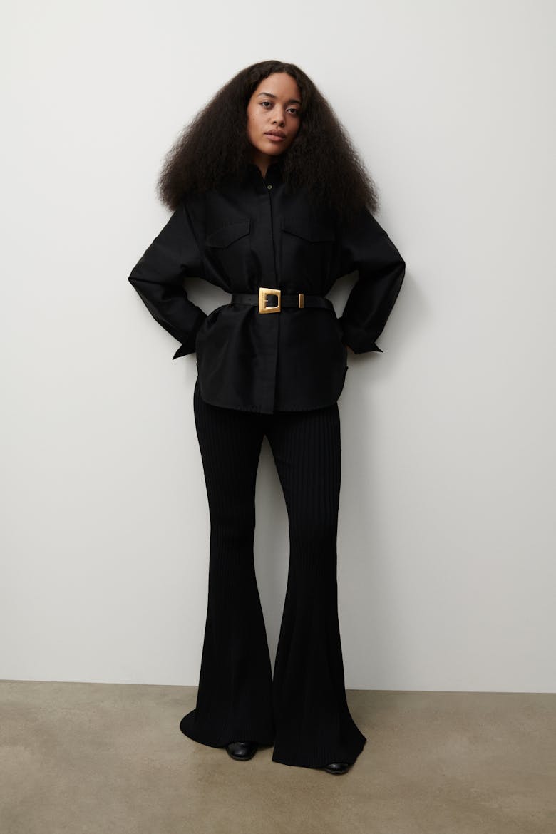 Geometric Buckle Belt Black