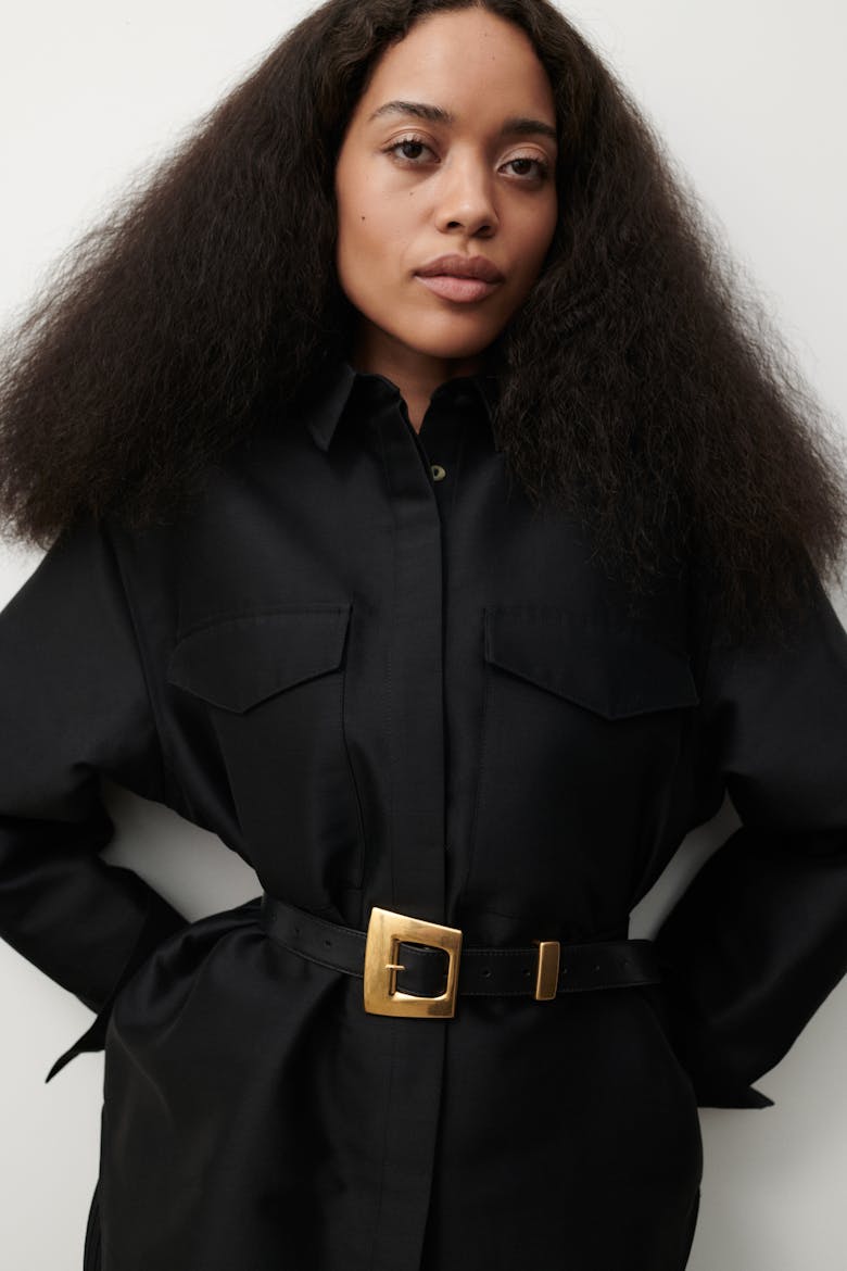 Geometric Buckle Belt Black