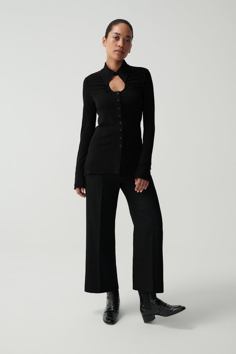 Loafer Booties “glossy black crocodile”