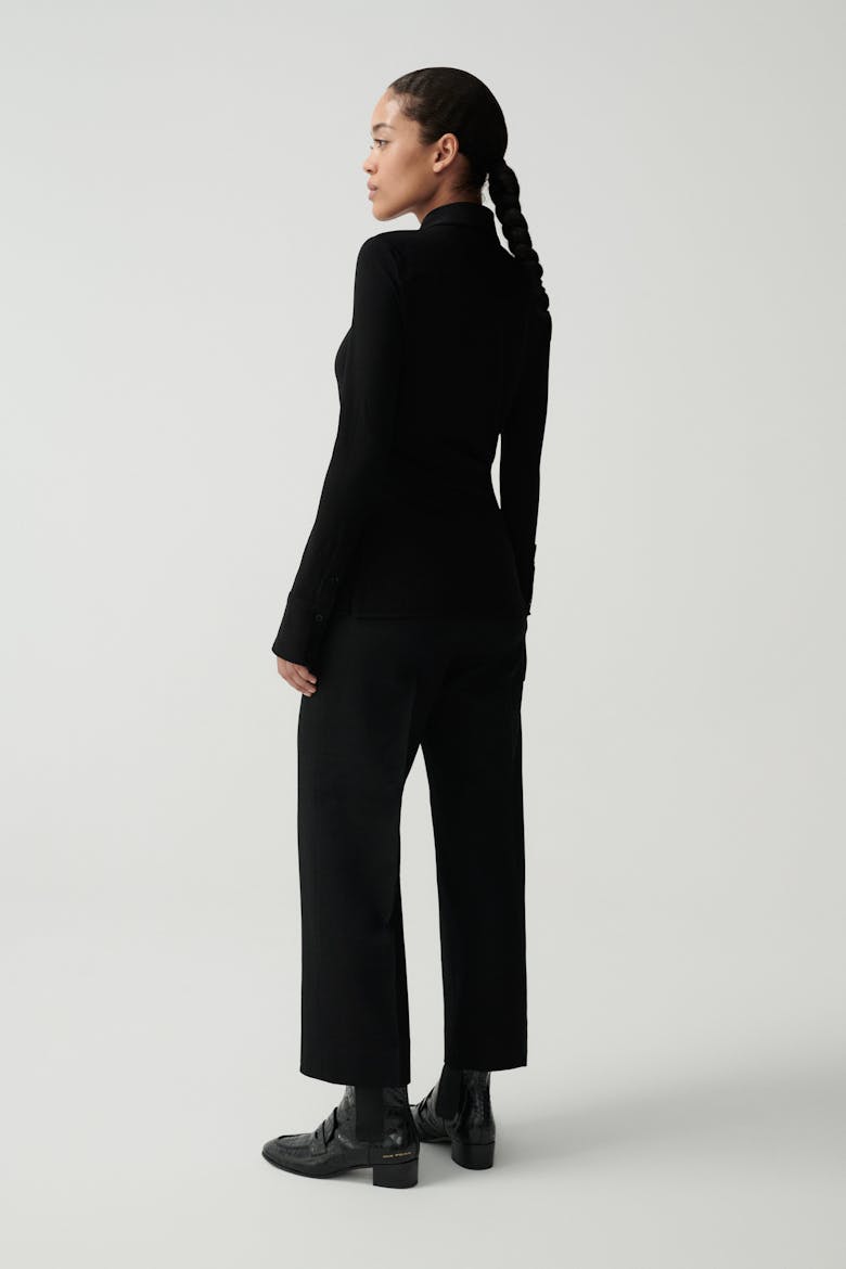 Loafer Booties “glossy black crocodile”