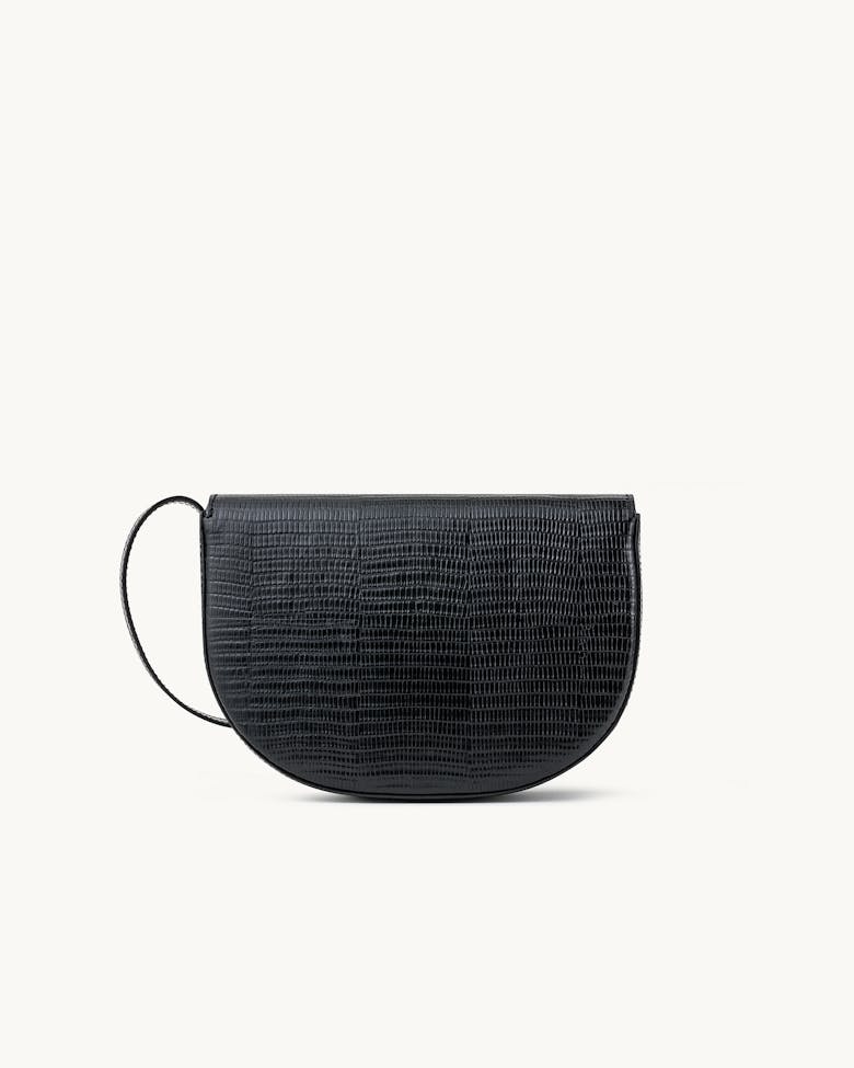 Saddle Bag with Sculptural Seal “black lizard”