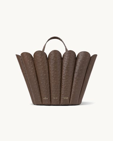 Shell Bag “brown ostrich”