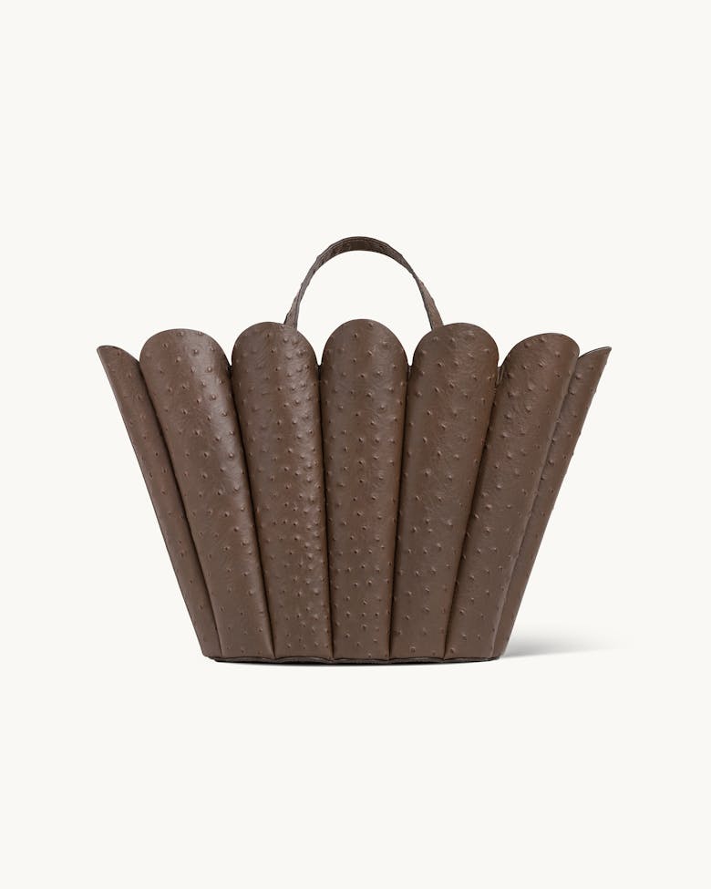 Shell Bag “brown ostrich”