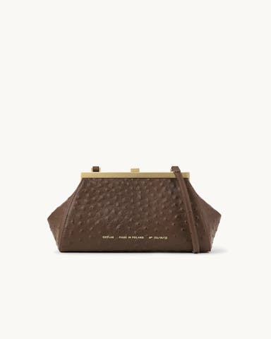 “Vintage” Frame Bag “brown ostrich”