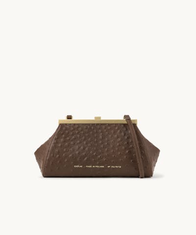 “Vintage” Frame Bag “brown ostrich”