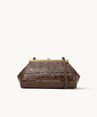 “Vintage” Frame Bag “glossy hazelnut crocodile”