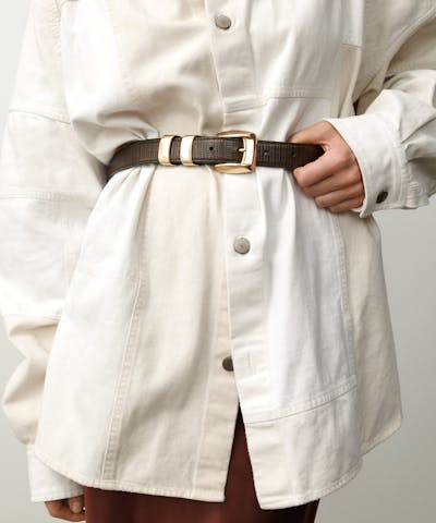 Gold Loop Belt “tobacco lizard”