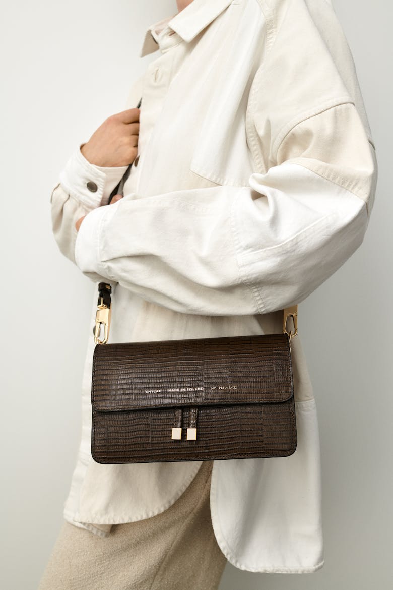 Shoulder Bag “tobacco lizard”