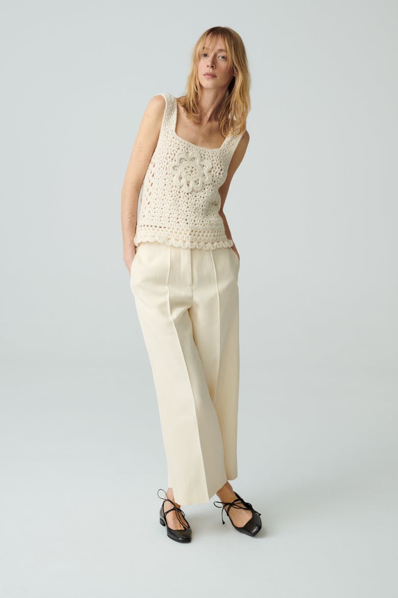 Ballet Flats with Leather Straps Black