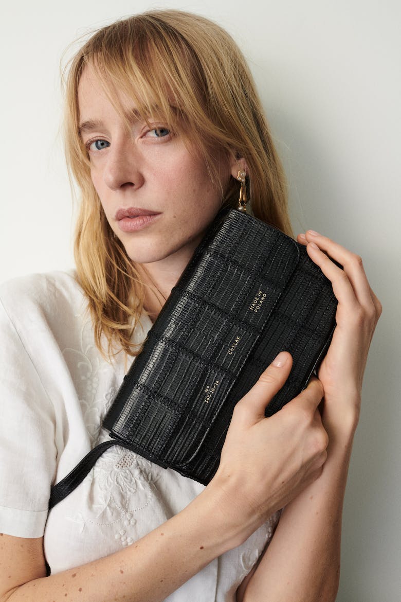 Classic Flap Patchwork Bag “black lizard”