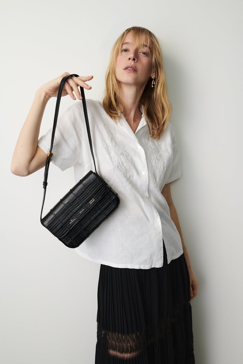 Classic Flap Patchwork Bag “black lizard”