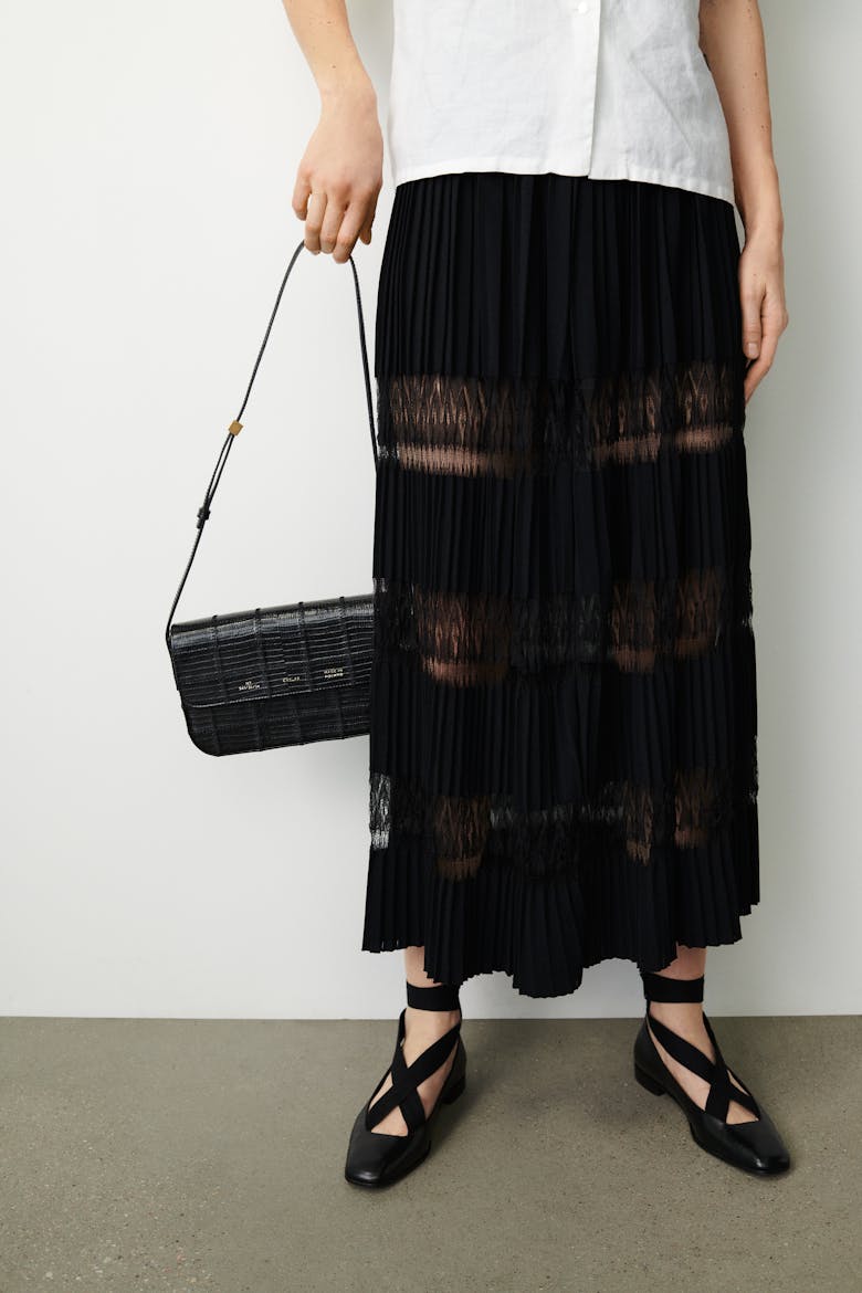 Classic Flap Patchwork Bag “black lizard” 