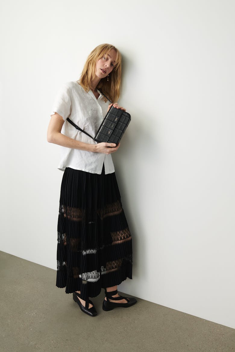 Classic Flap Patchwork Bag “black lizard”